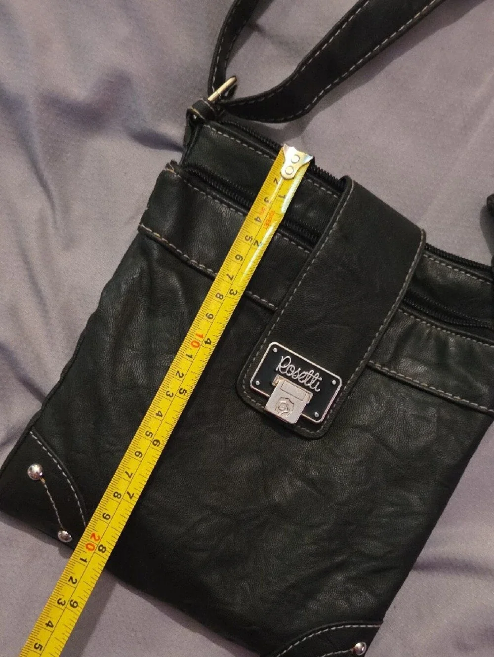 Rosetti Black Faux Leather Crossbody